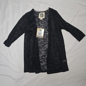 NWT Girls Black Sheer Lace Cardigan 3/4 Sleeve